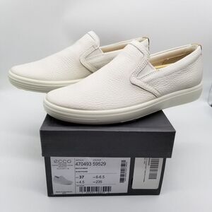 ECCO Women's Soft 7 Slip On Sz 6-6.5 White Slip On Casual Sneakers City Walking